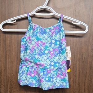 Speedo Size 5 Mermaid Print Tankini Swim Top